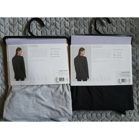 Lot of 2 Wander by Hottotties Tie Back Tunic Women Size Medium Gray Black - Picture 3 of 4